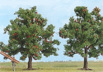 Äppelträd 2 st, ca 7,5 cm H0