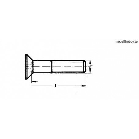 Sänkskruv M2X6,5 mm, 1 st